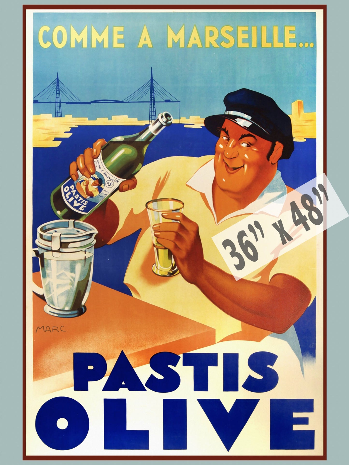 Pastis Olive - Comme a Marseille... 1936