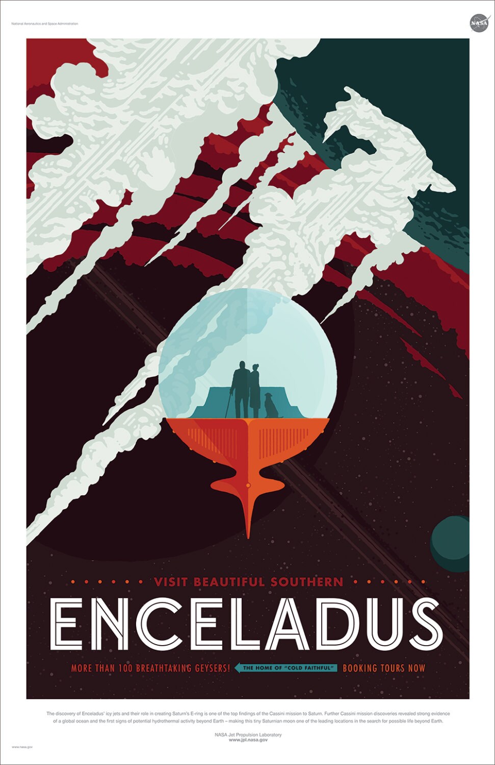 NASA / JPL - ENCELADUS - Space Tourism Poster