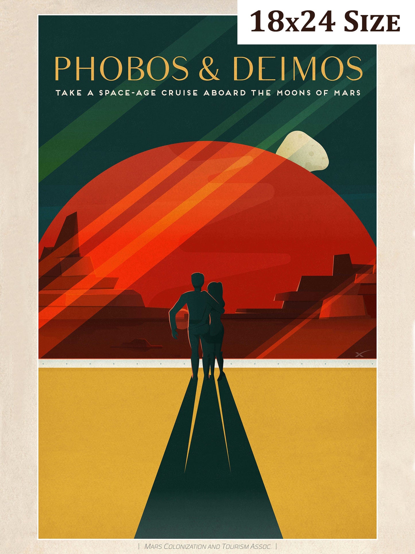 SpaceX - Mars Colony Poster Series - Phobos and Deimos
