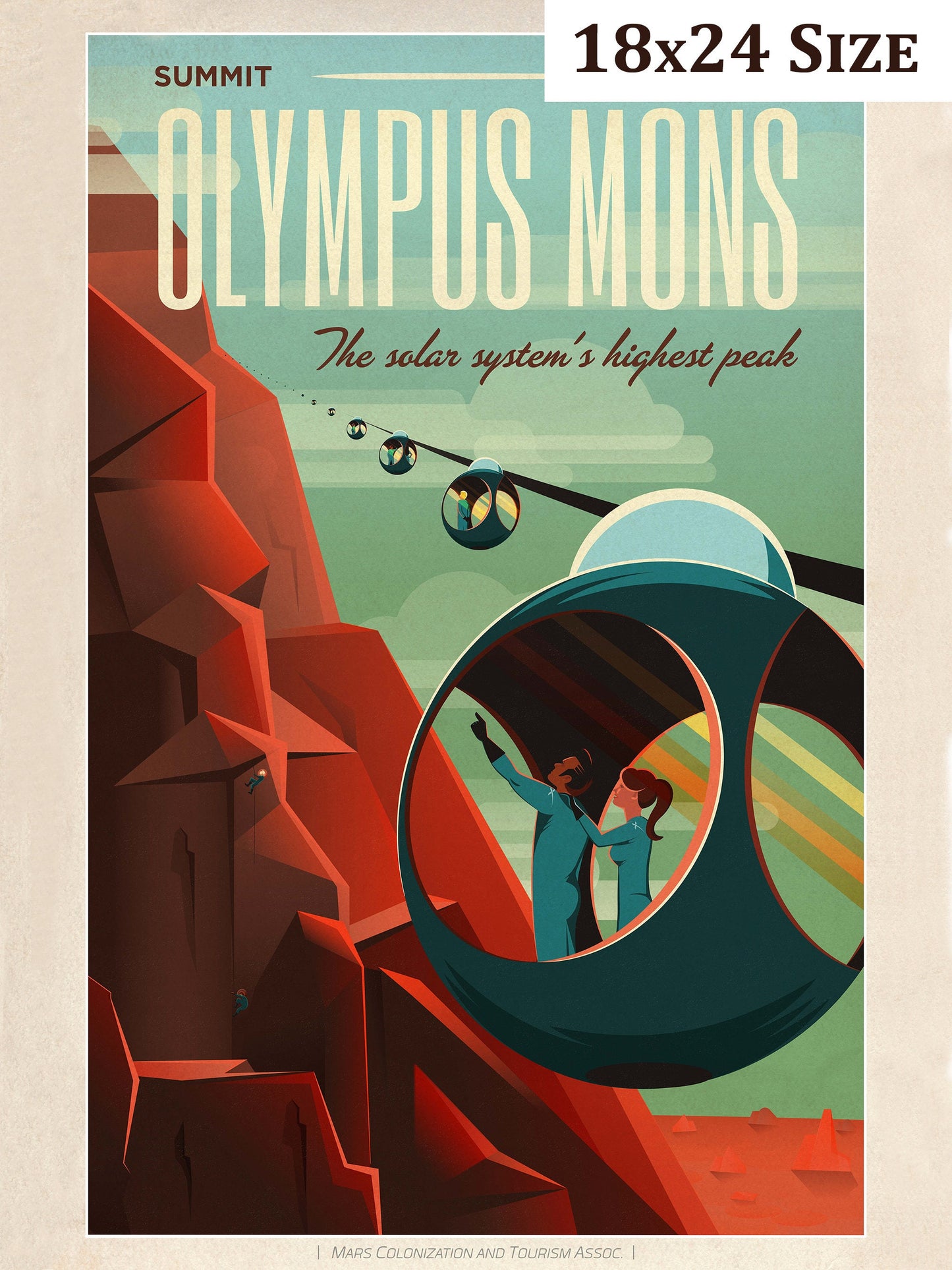 SpaceX - Mars Colony Poster Series - Olympus Mons