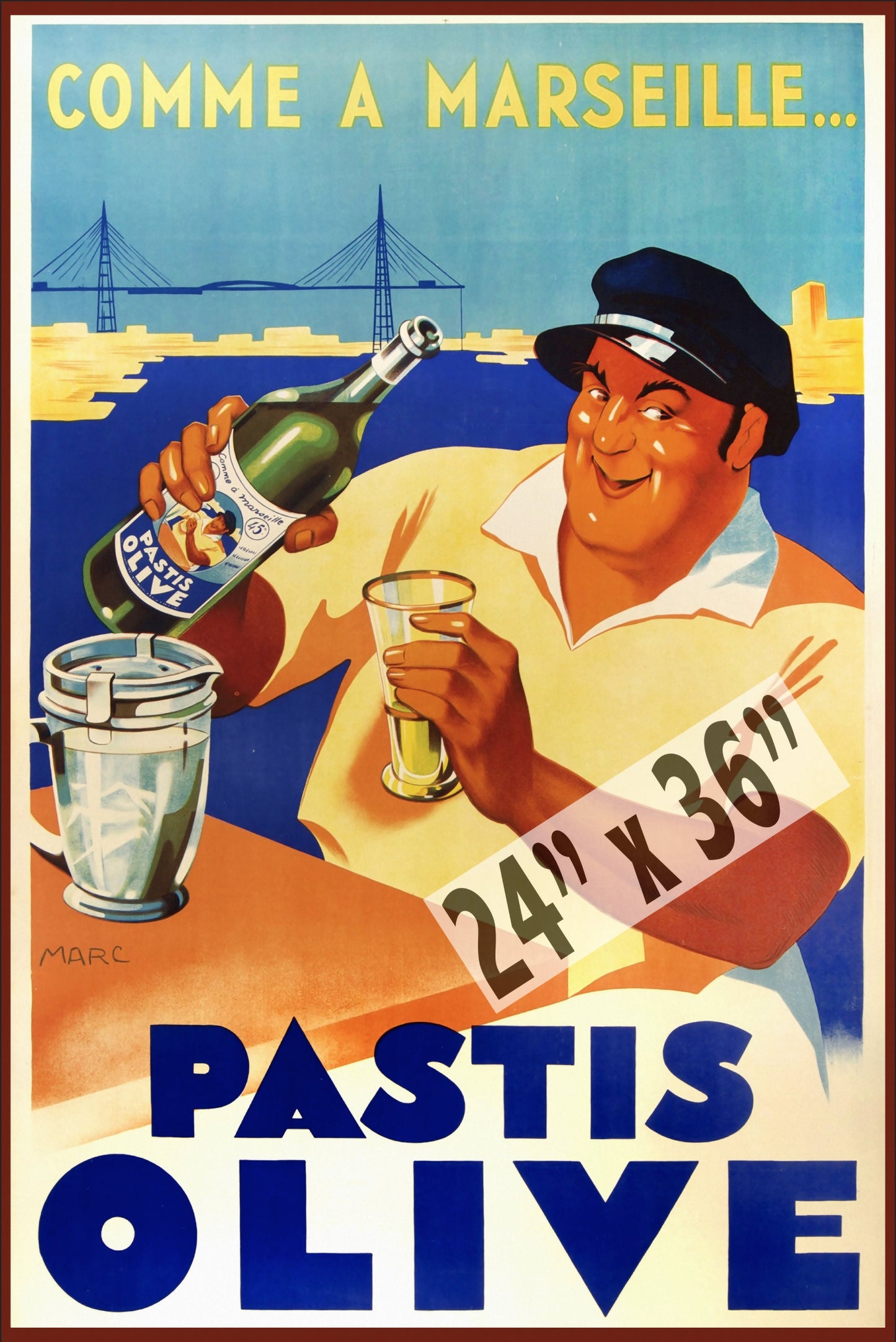 Pastis Olive - Comme a Marseille... 1936