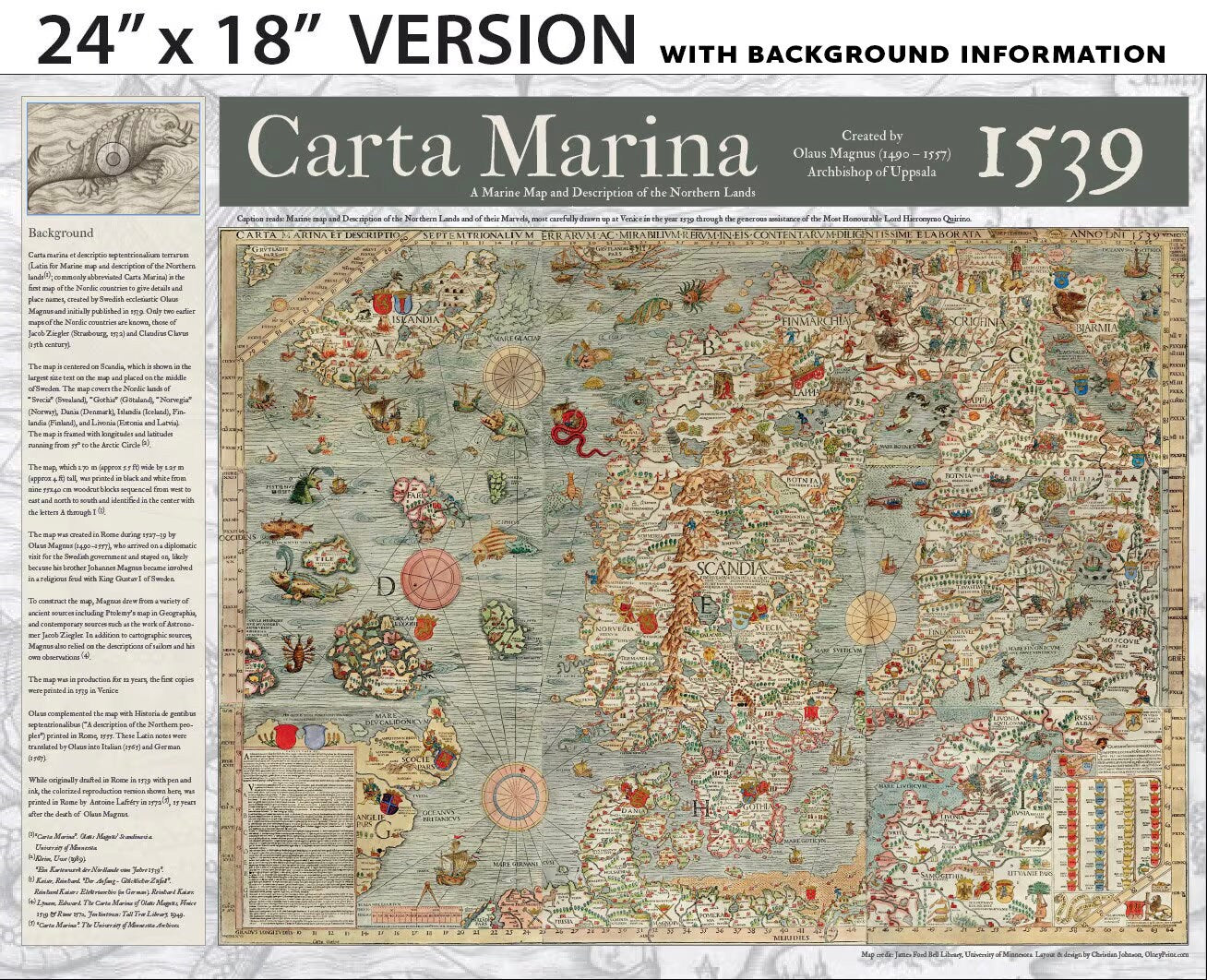 The 1539 Carta Marina by Olaus Magnus