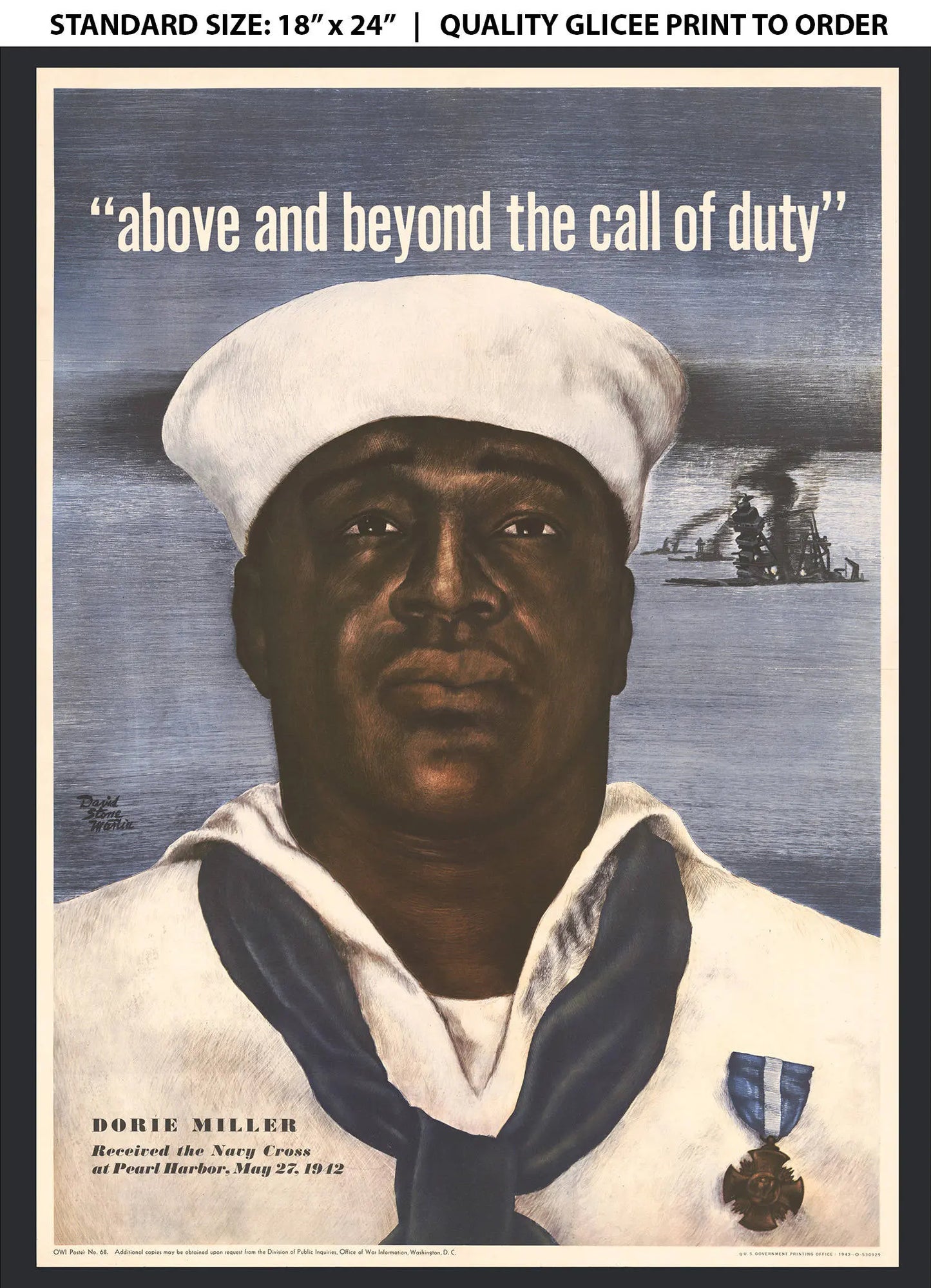 1943 US Navy recruiting poster featuring Dorie Miller