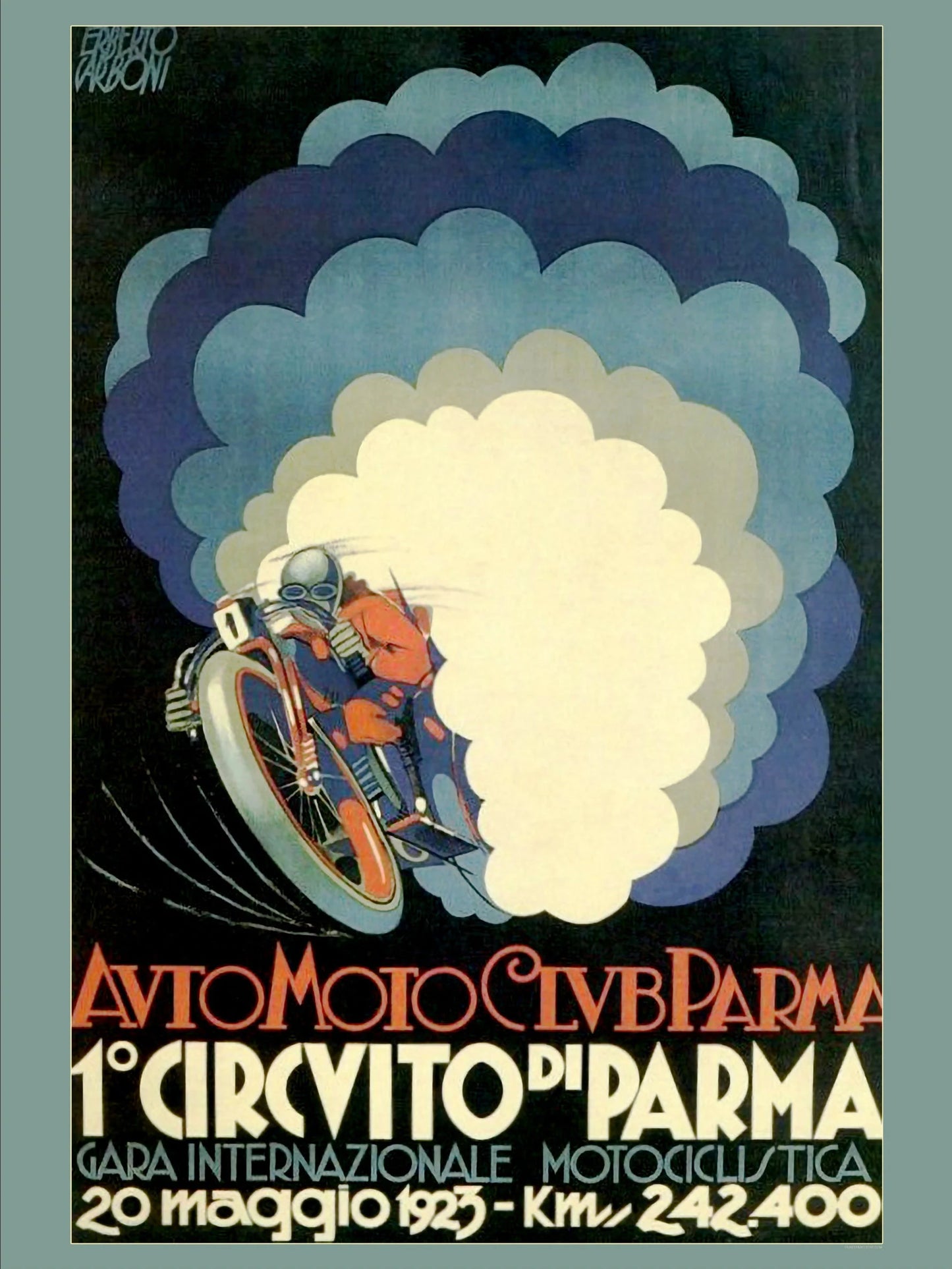 Auto Moto Club Parma  |  Gara Internazionale Motorciclista  |  by Erberto Carboni. 1923
