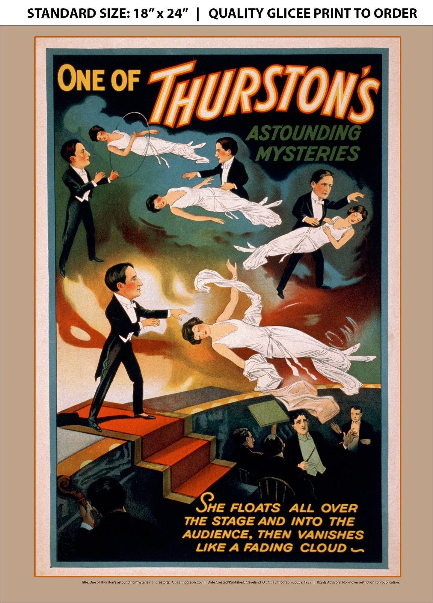 Thurston's Floating Lady Illusion Print