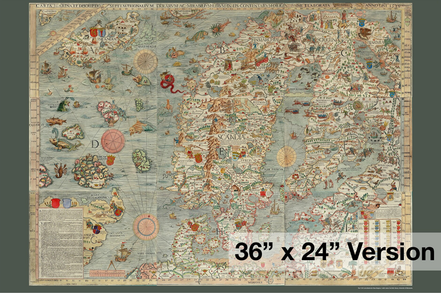 The 1539 Carta Marina by Olaus Magnus