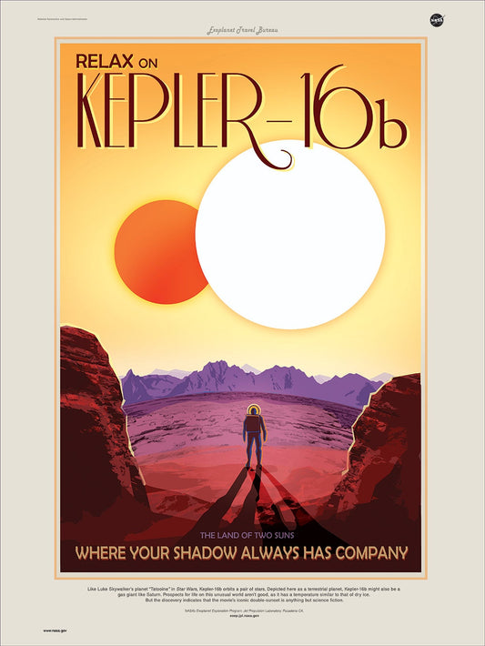 NASA / JPL Space Tourism Poster - Kepler-16b