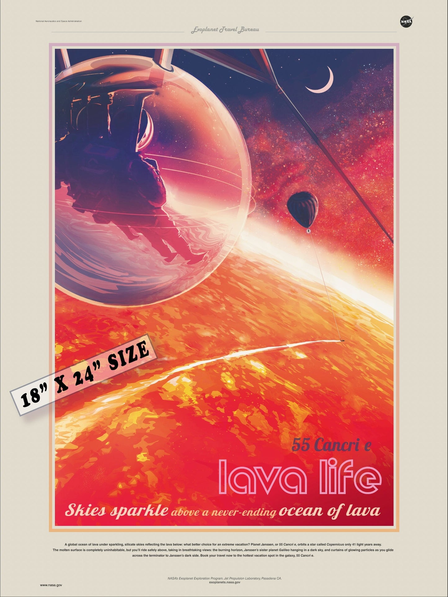 NASA / JPL - 55 Cancri e Lava Life - Space Tourism Poster