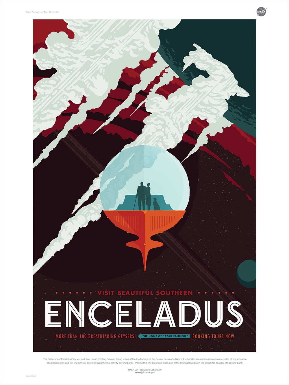 NASA / JPL - ENCELADUS - Space Tourism Poster