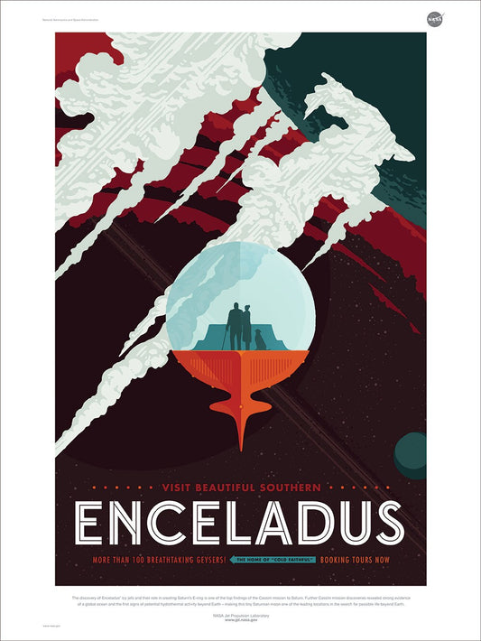 NASA / JPL - ENCELADUS - Space Tourism Poster