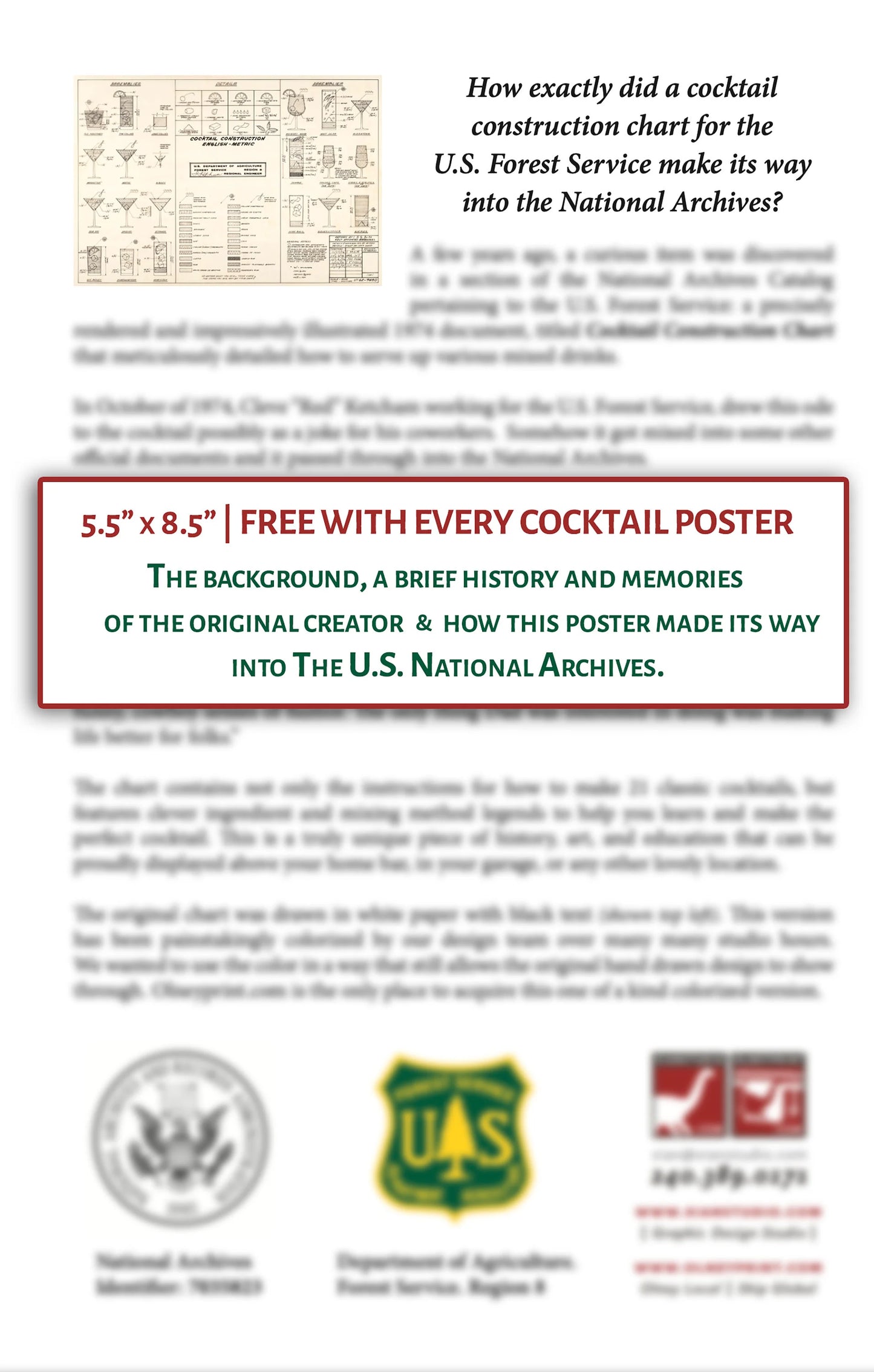 Original Cocktail Construction Chart - Forestry Service, Dept of Agriculture- US Archives.