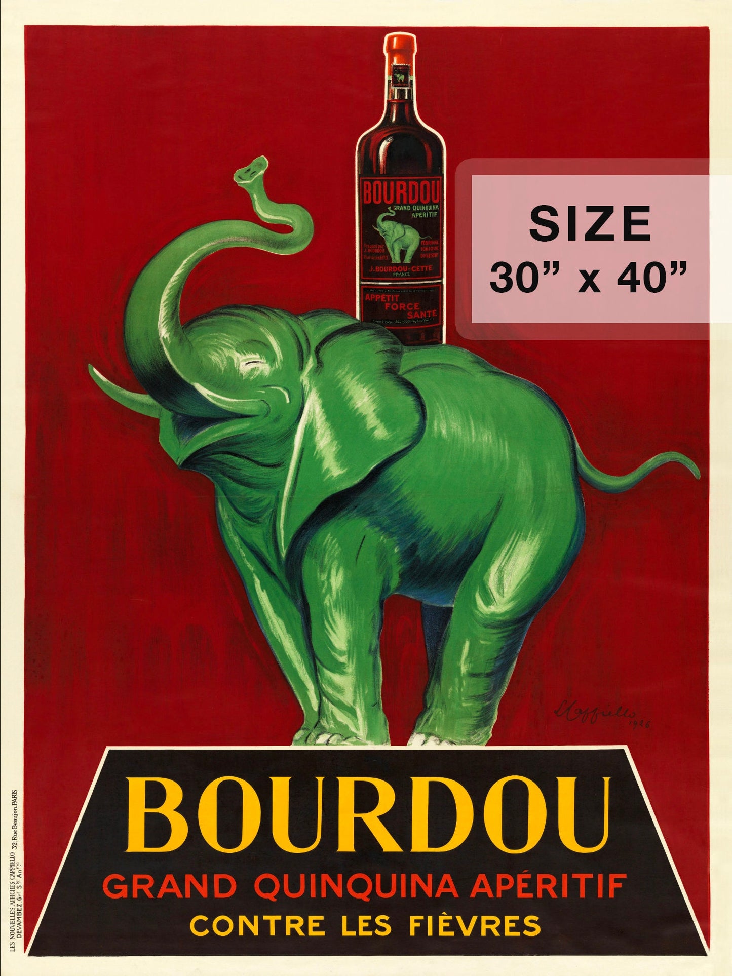 Bourdou Grand Quinquina Aperitif | 1926 |  by Leonetto Cappiello