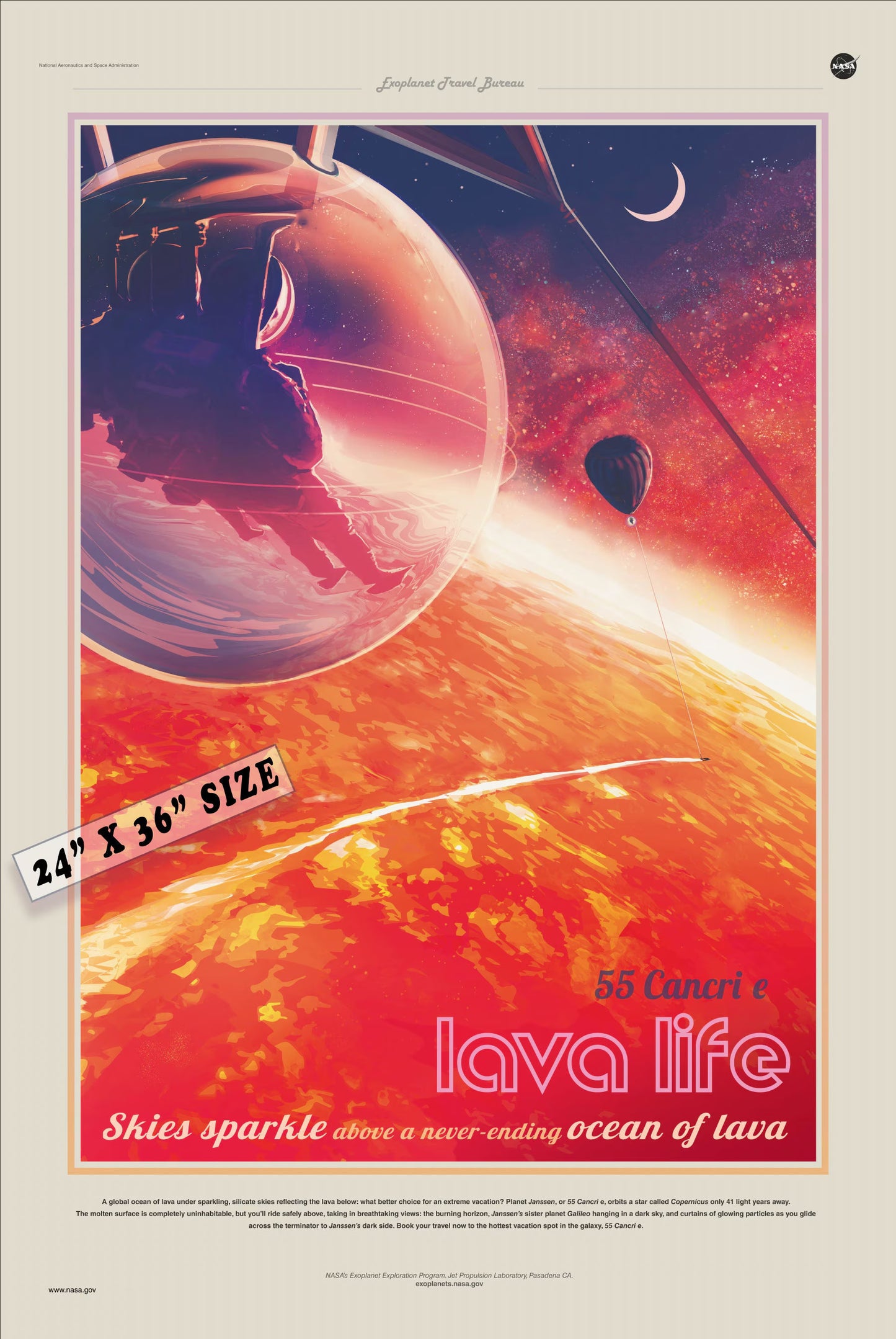 NASA / JPL - 55 Cancri e Lava Life - Space Tourism Poster