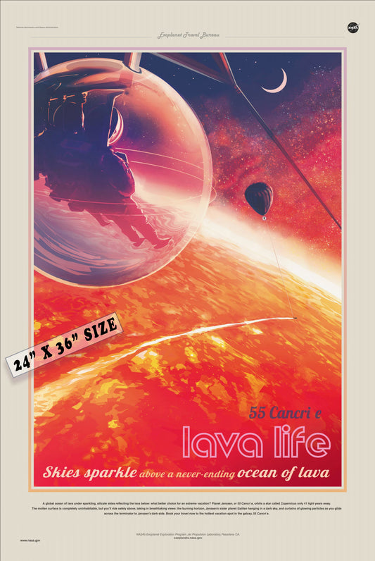 NASA / JPL - 55 Cancri e Lava Life - Space Tourism Poster