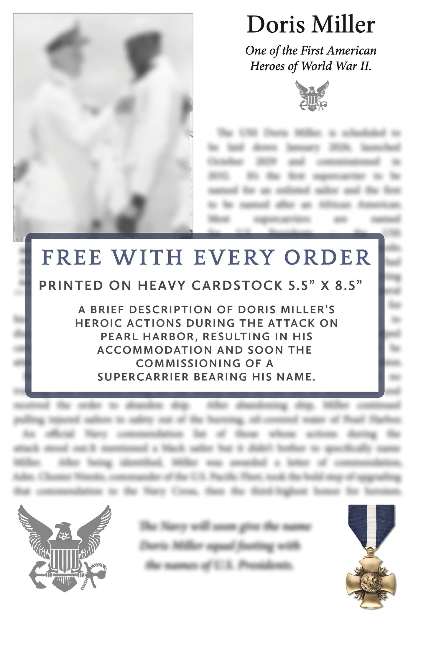 1943 US Navy recruiting poster featuring Dorie Miller