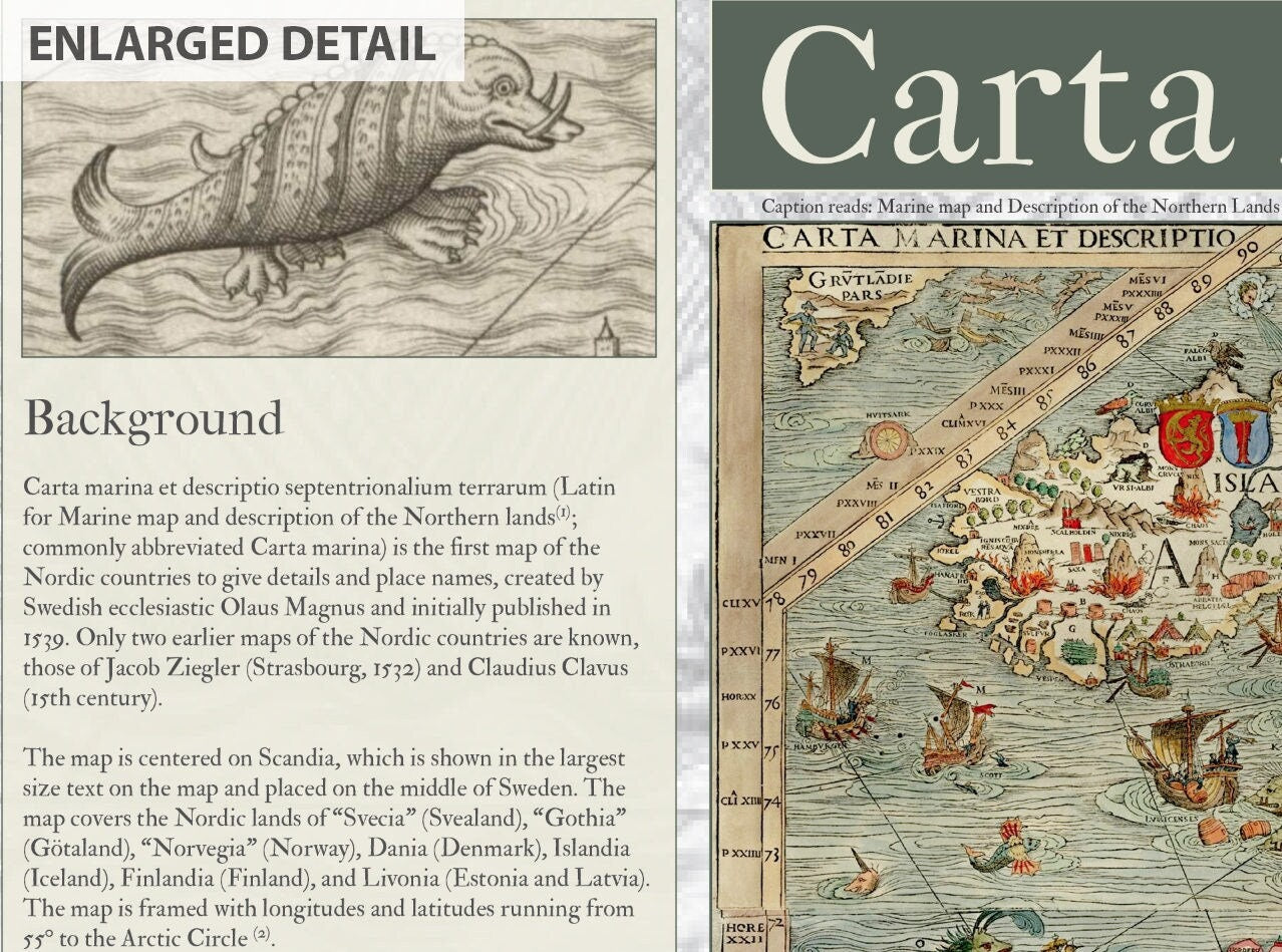 The 1539 Carta Marina by Olaus Magnus