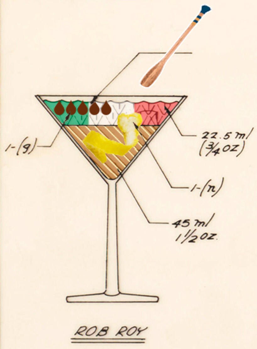 COLORIZED / PERSONALIZED Cocktail Construction Chart - Forestry Service, Dept of Agriculture- US Archives.
