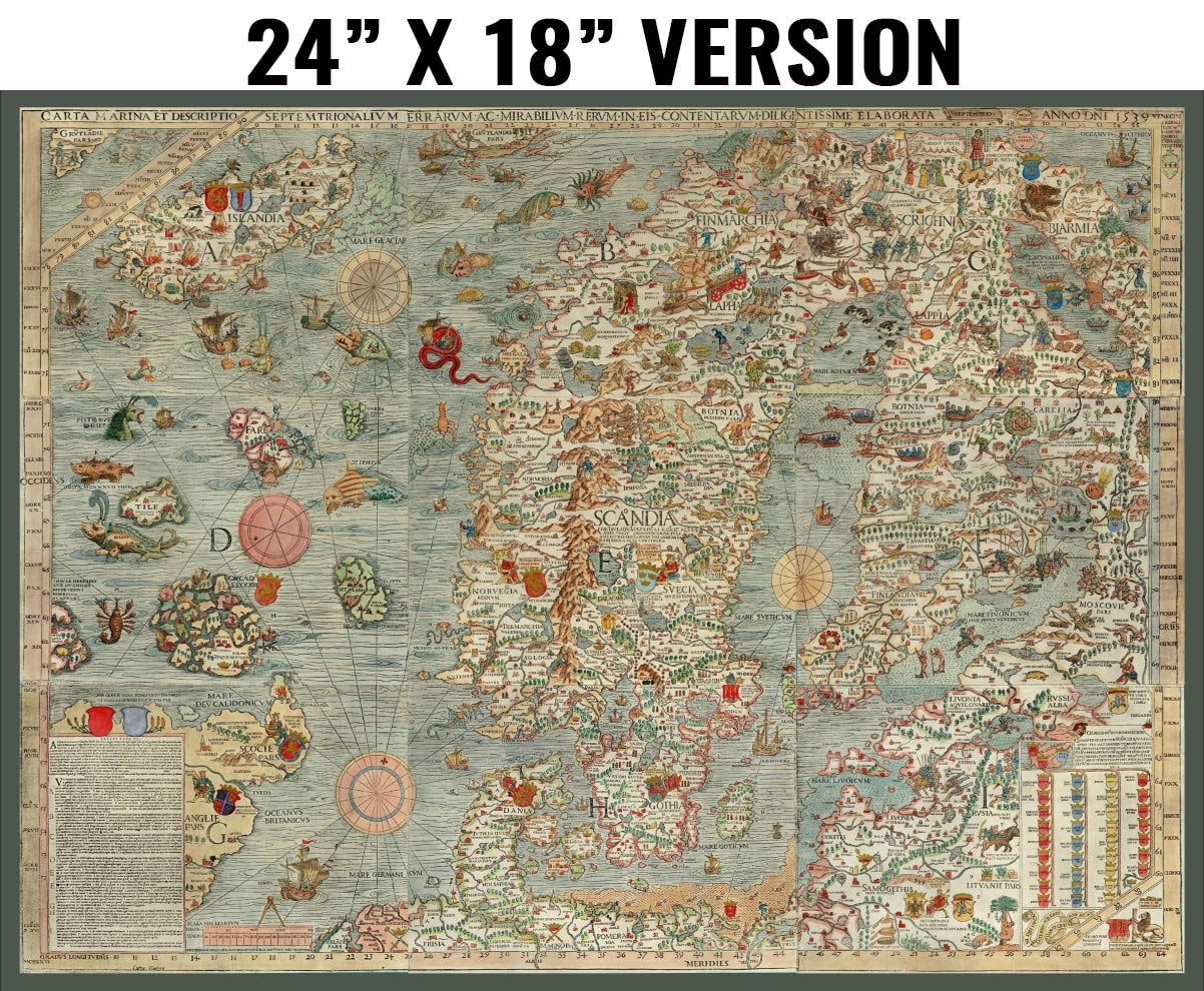 The 1539 Carta Marina by Olaus Magnus