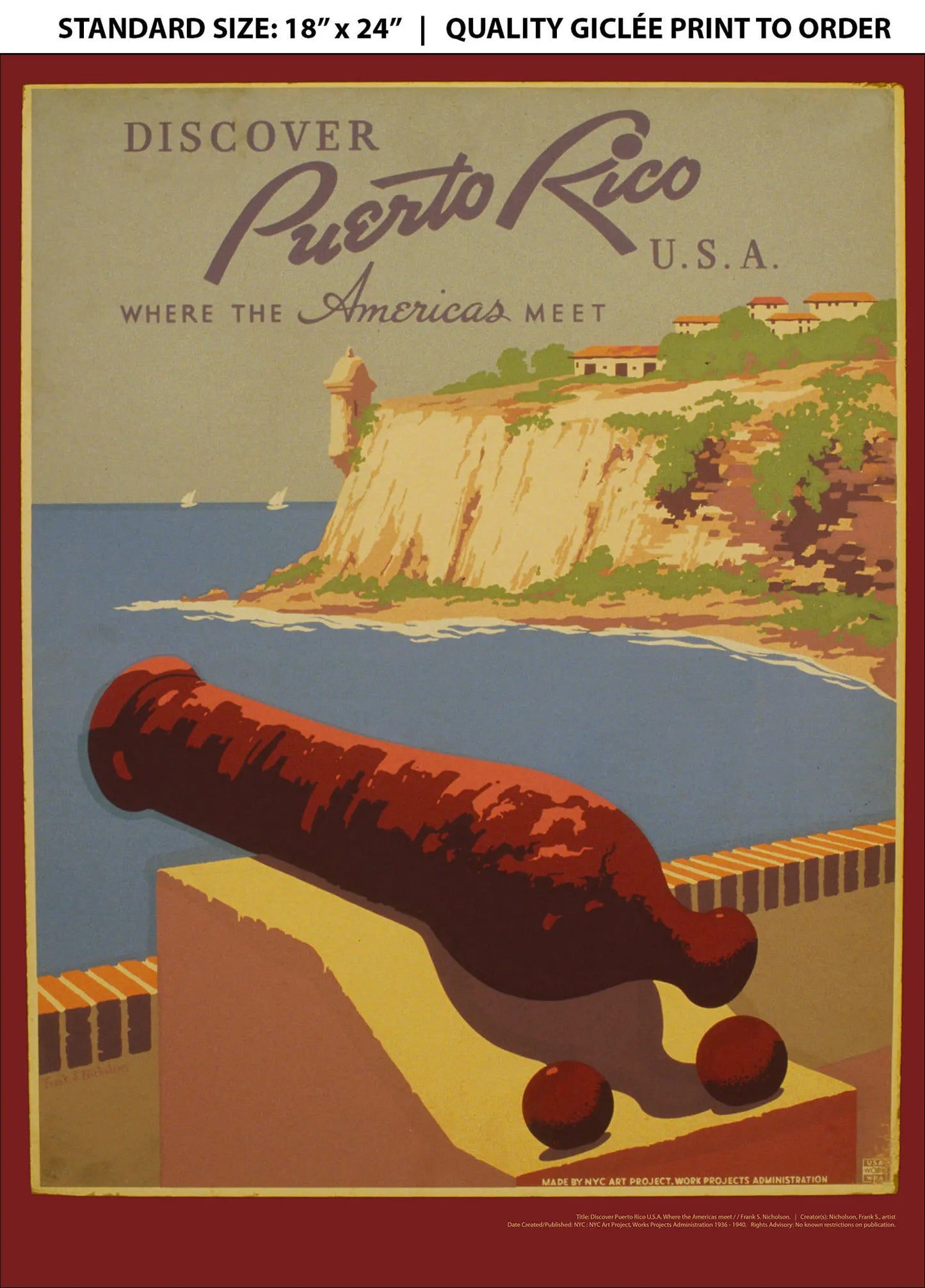 WPA Poster - Discover Puerto Rico - by Frank S. Nicholson